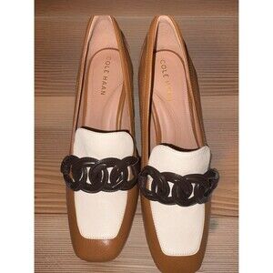 NEW Cole Haan Women's Chrystie Square Chain Loafer Pumps Sz 8.5B